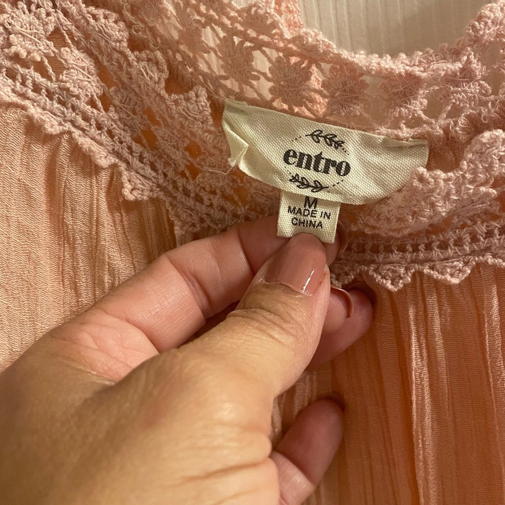 Peach lace blouse